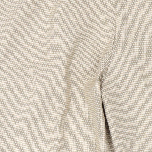 Zara Womens Beige Polyester Trousers Size 10 L28 in Regular Zip