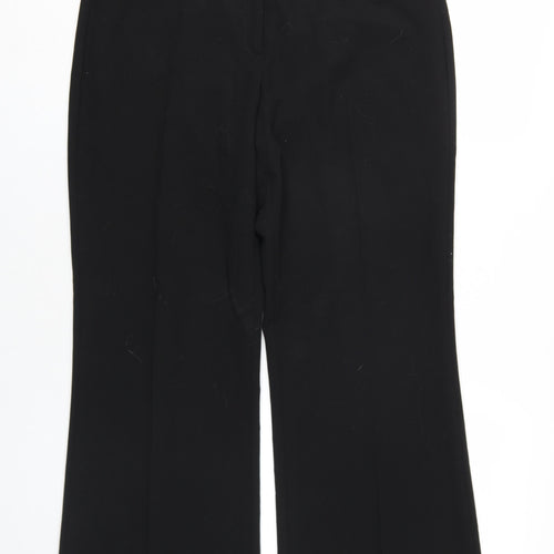 Debenhams Womens Black Polyester Trousers Size 14 L30 in Regular Zip