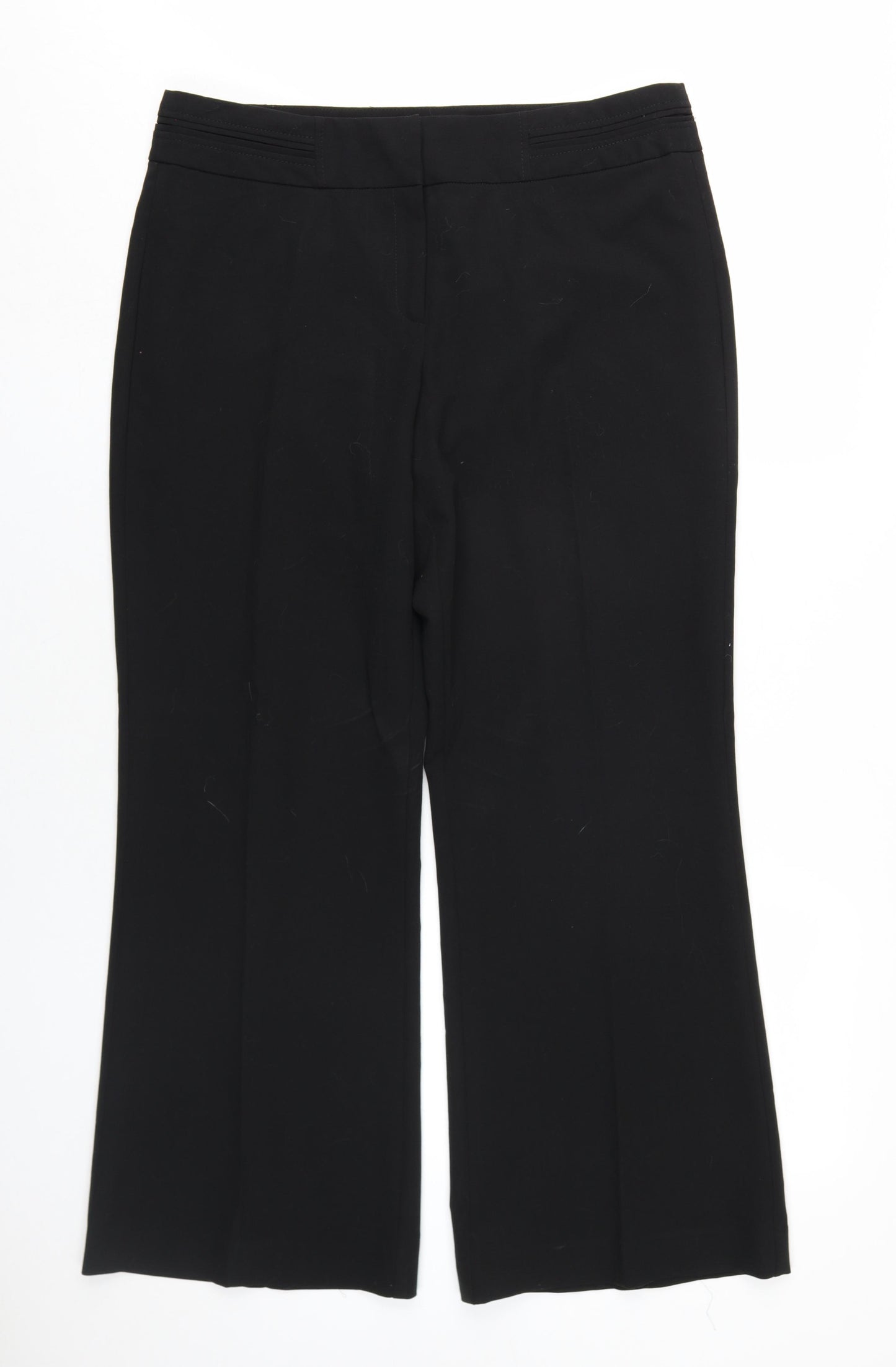 Debenhams Womens Black Polyester Trousers Size 14 L30 in Regular Zip