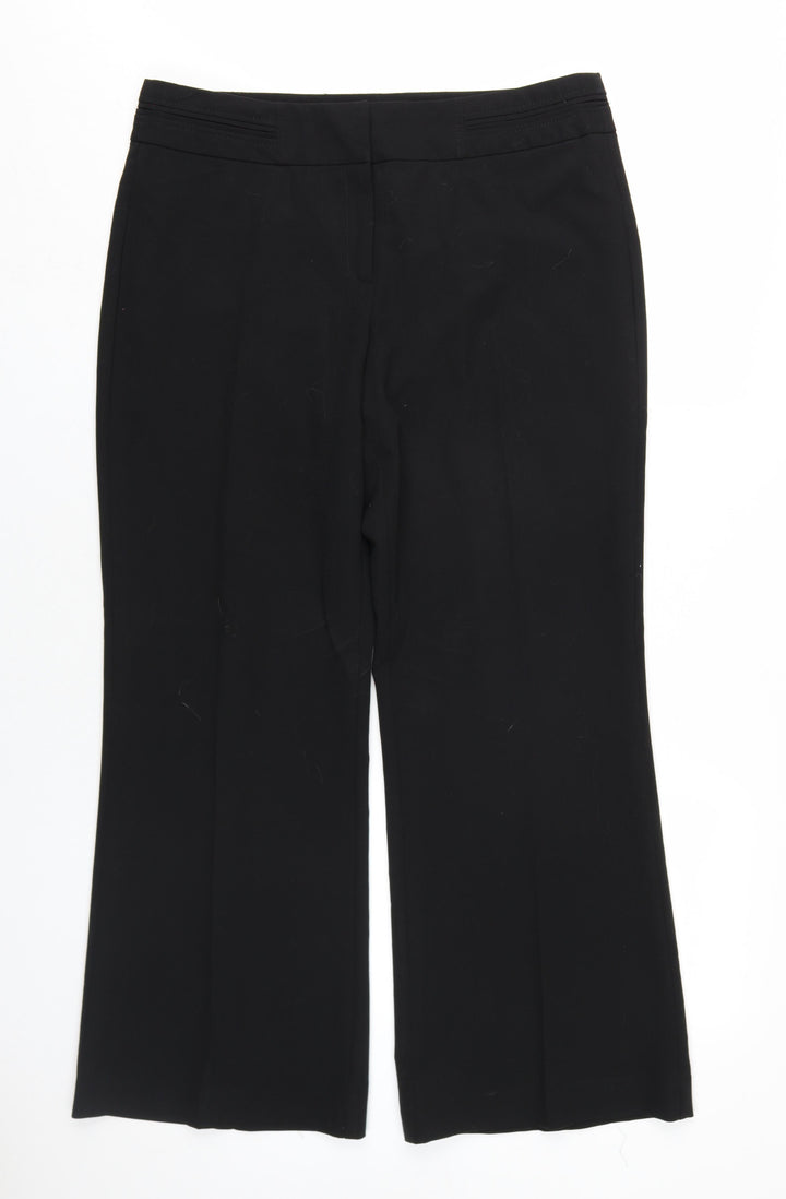 Debenhams Womens Black Polyester Trousers Size 14 L30 in Regular Zip