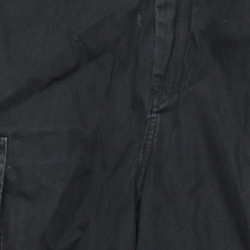 H&M Mens Black Cotton Cargo Trousers Size 36 in L30 in Regular Zip