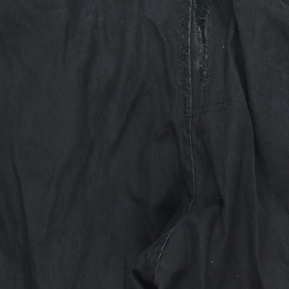 H&M Mens Black Cotton Cargo Trousers Size 36 in L30 in Regular Zip