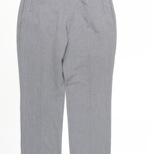 Marks and Spencer Womens Grey Polyester Trousers Size 12 L30 in Slim Zip