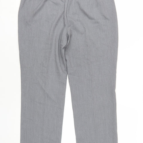 Marks and Spencer Womens Grey Polyester Trousers Size 12 L30 in Slim Zip