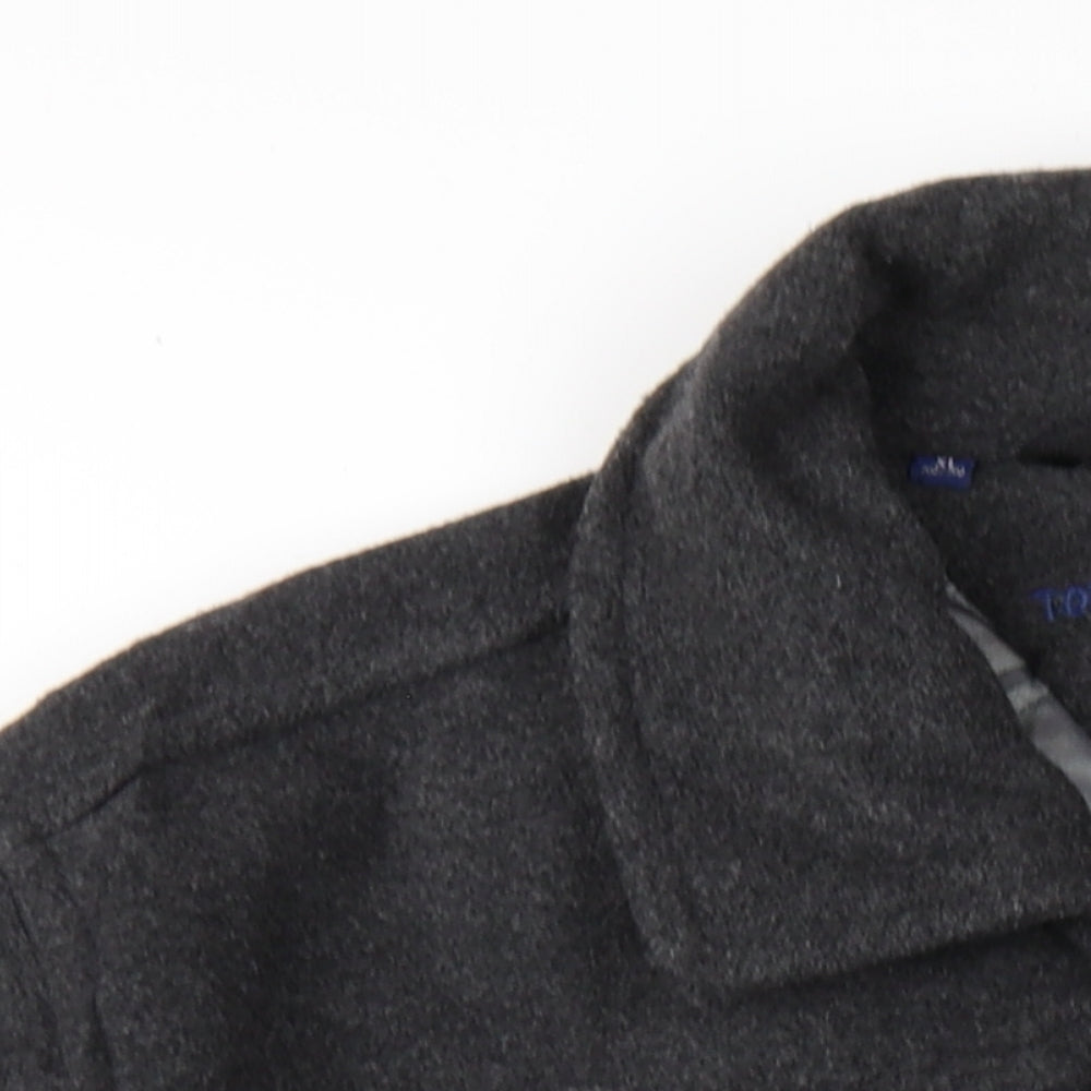 Tommy Hilfiger Mens Grey Overcoat Coat Size XL Button