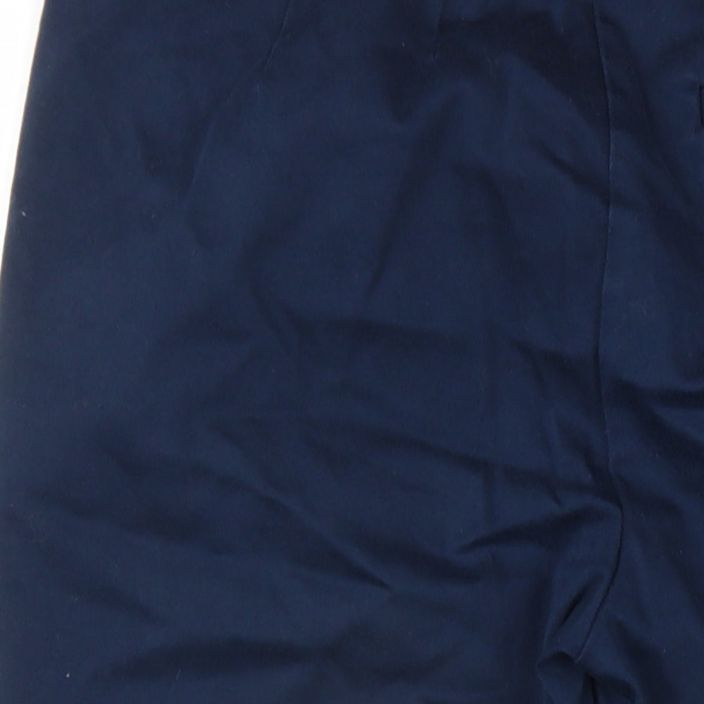 Marks and Spencer Womens Blue Cotton Capri Trousers Size 10 L24 in Regular Zip