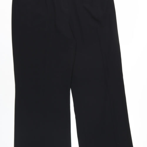 Marks and Spencer Womens Black Polyester Dress Pants Trousers Size 16 L32 in Regular Zip