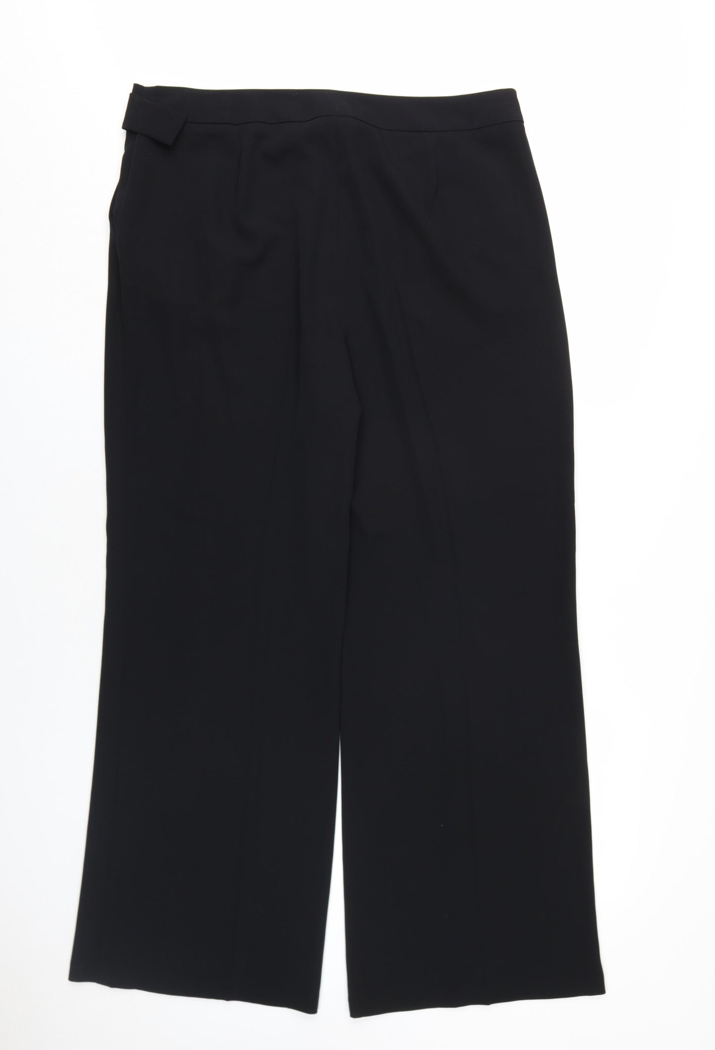 Marks and Spencer Womens Black Polyester Dress Pants Trousers Size 16 L32 in Regular Zip