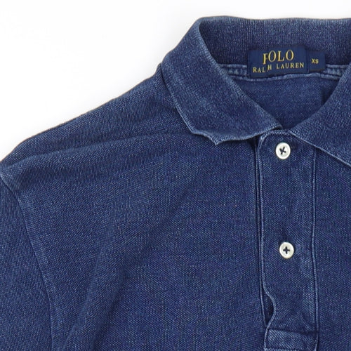 Polo Ralph Lauren Mens Blue Cotton Polo Size XS Collared Button