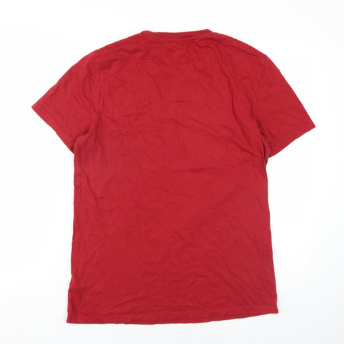 Fat Face Mens Red Cotton T-Shirt Size M Round Neck