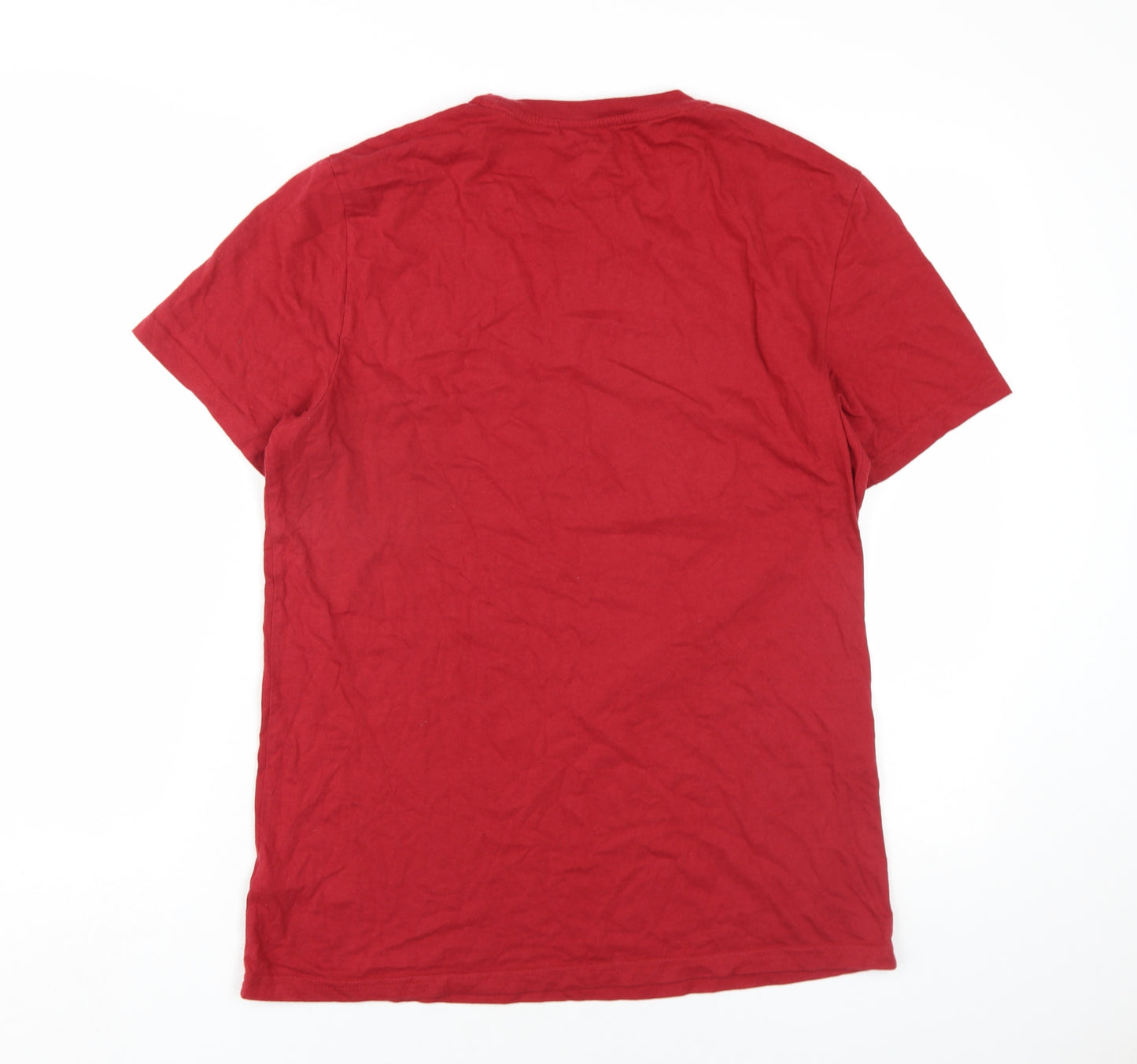 Fat Face Mens Red Cotton T-Shirt Size M Round Neck