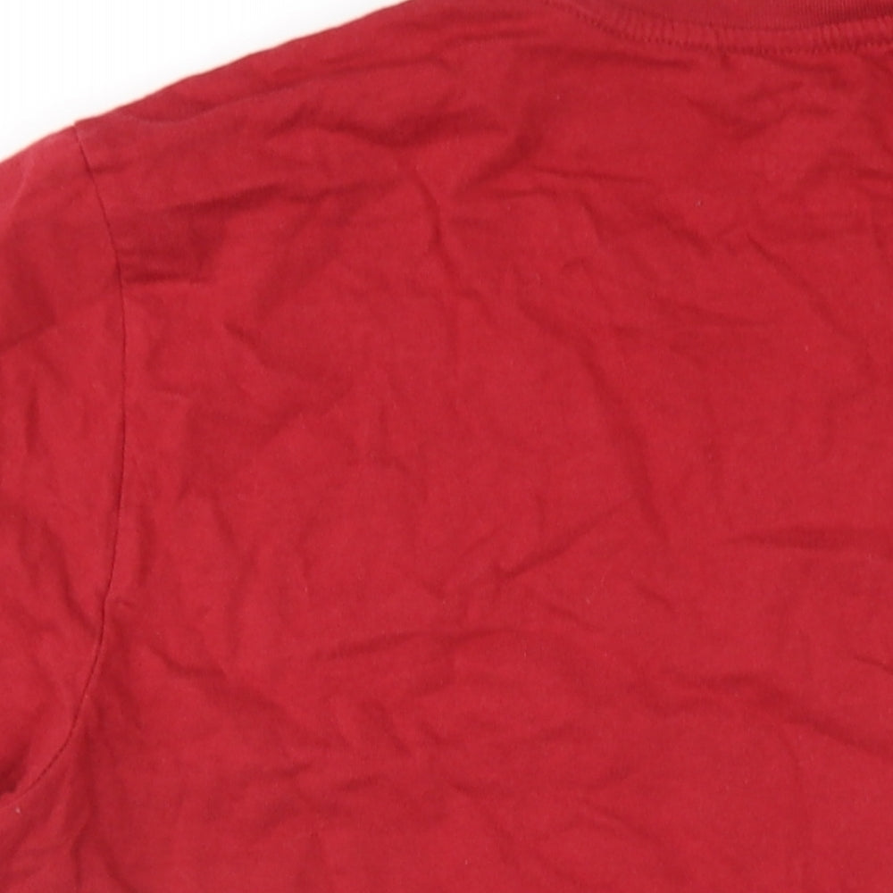 Fat Face Mens Red Cotton T-Shirt Size M Round Neck