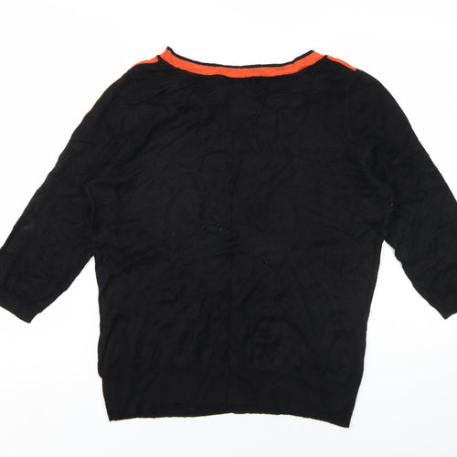 Wallis Womens Black Square Neck Polyester Pullover Jumper Size 16