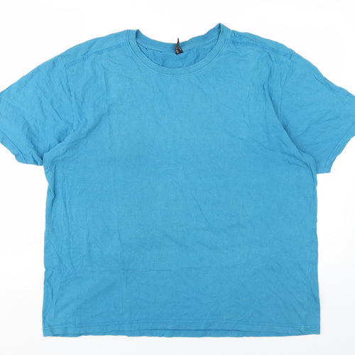 Donnay Mens Blue Cotton T-Shirt Size 2XL Round Neck