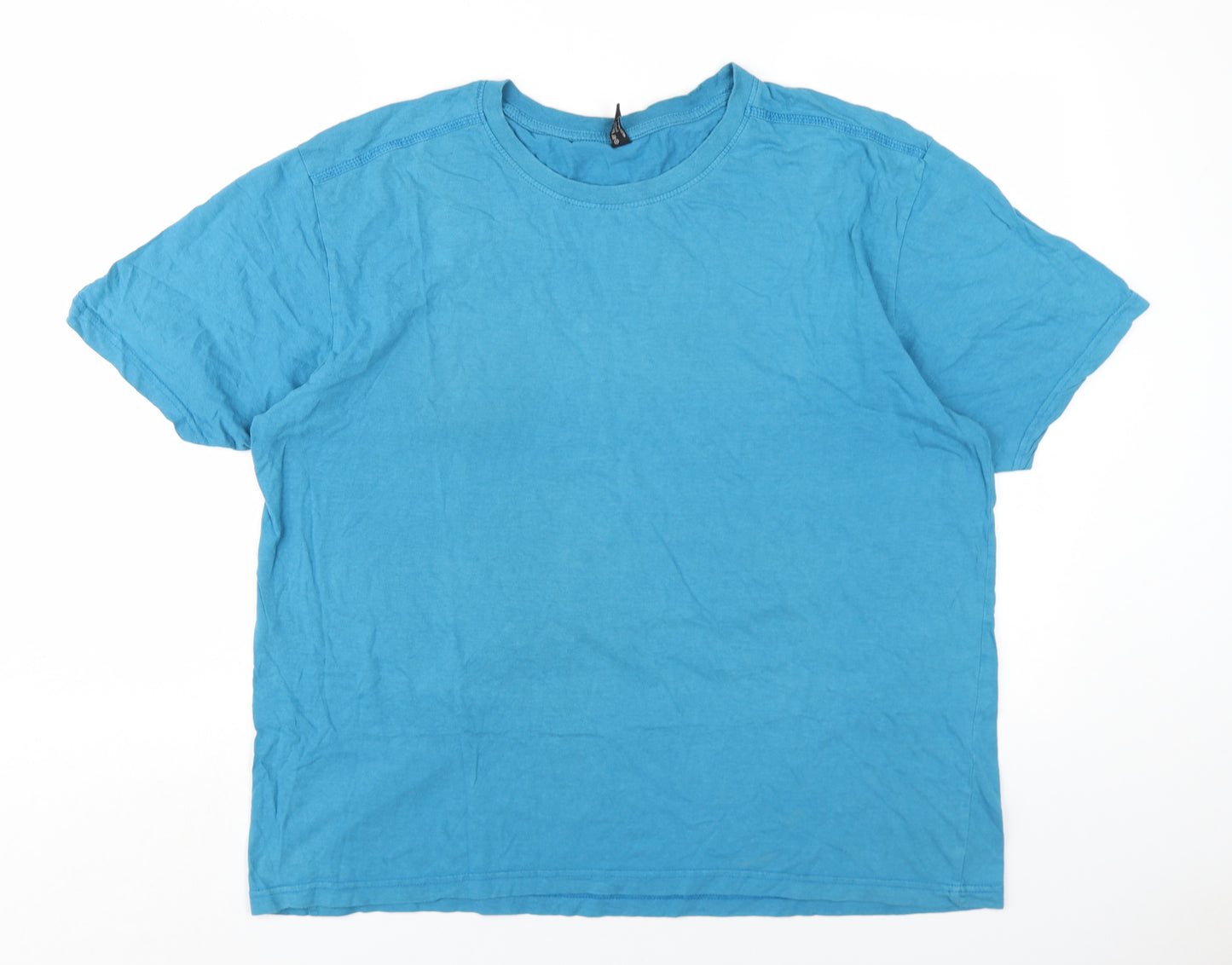 Donnay Mens Blue Cotton T-Shirt Size 2XL Round Neck