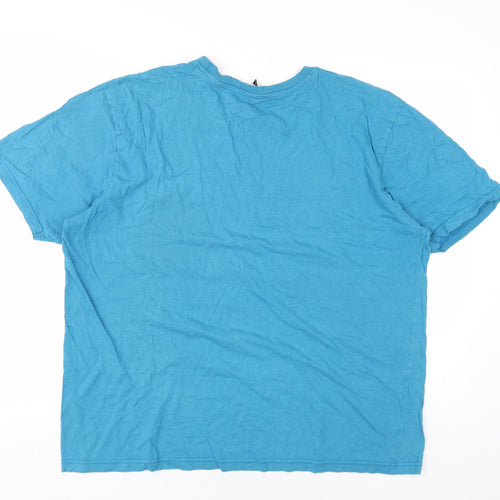 Donnay Mens Blue Cotton T-Shirt Size 2XL Round Neck