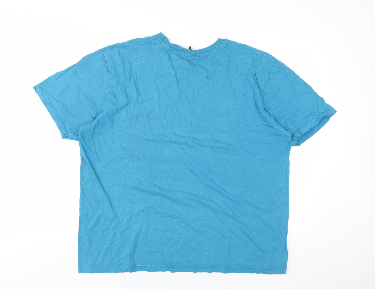 Donnay Mens Blue Cotton T-Shirt Size 2XL Round Neck