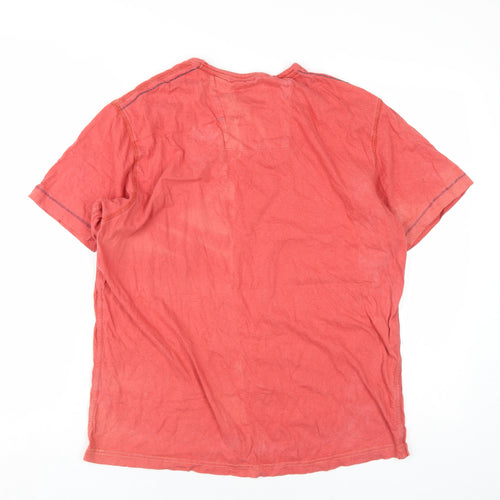 MANTARAY PRODUCTS Mens Red Cotton T-Shirt Size M Round Neck