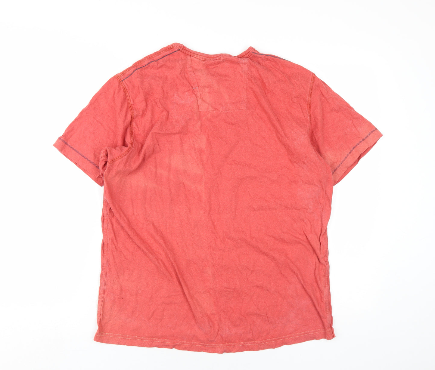 MANTARAY PRODUCTS Mens Red Cotton T-Shirt Size M Round Neck
