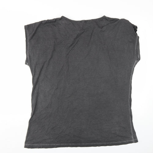 Joe Browns Womens Grey Cotton Basic T-Shirt Size 20 Round Neck