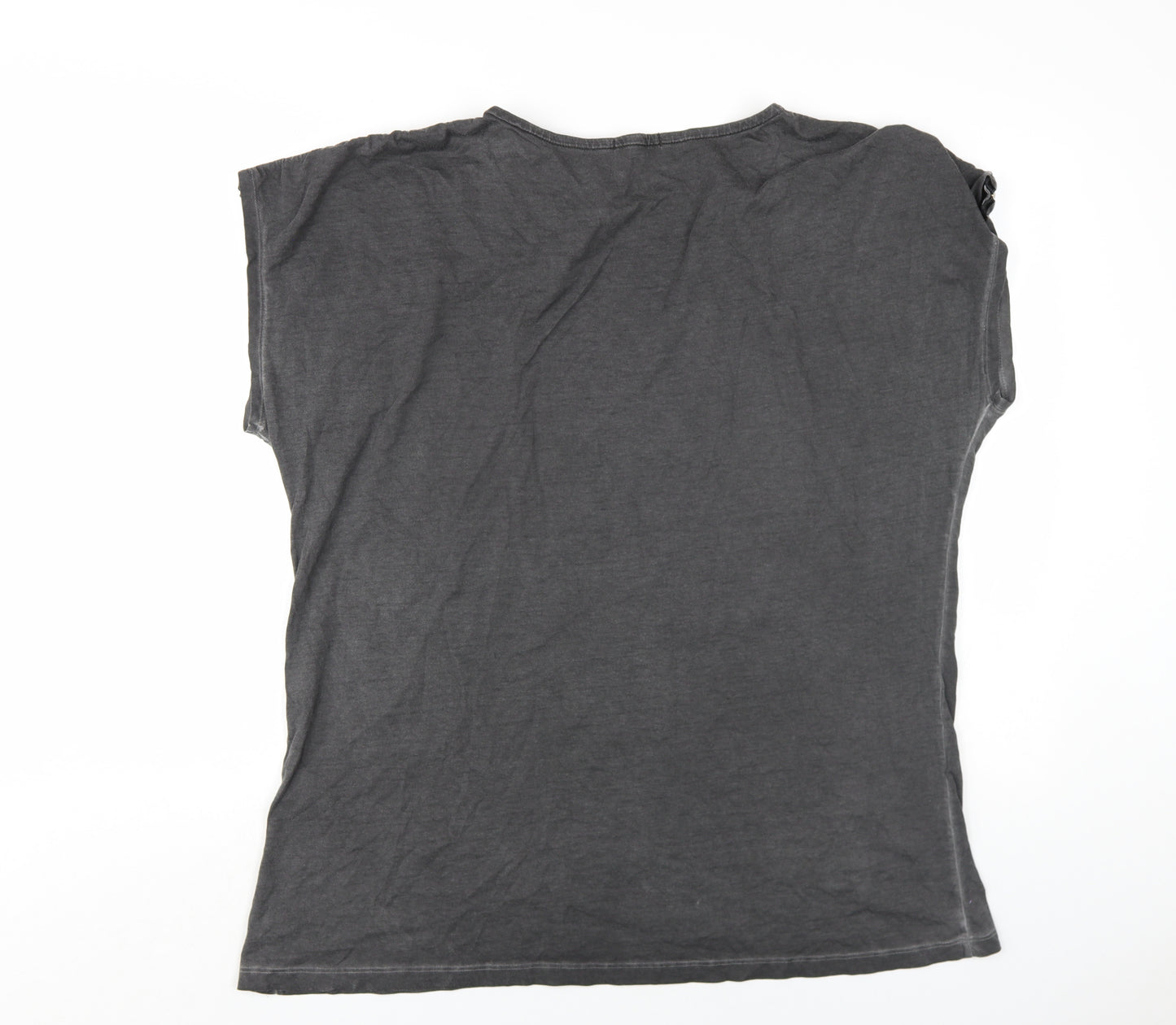 Joe Browns Womens Grey Cotton Basic T-Shirt Size 20 Round Neck