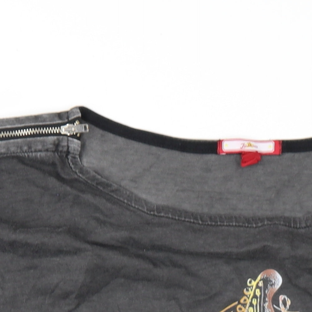 Joe Browns Womens Grey Cotton Basic T-Shirt Size 20 Round Neck