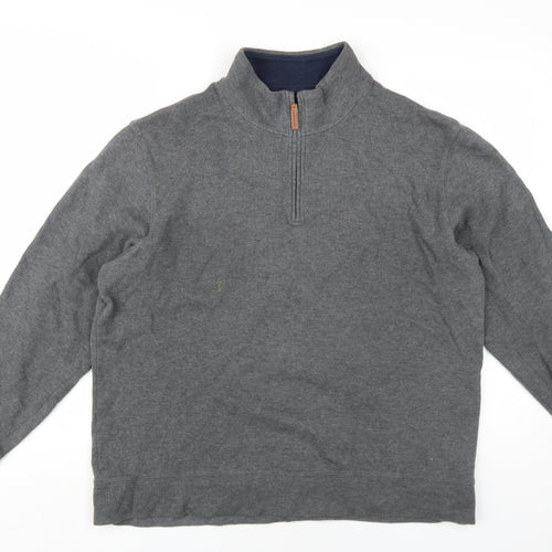 Lands' End Mens Grey Cotton Pullover Sweatshirt Size L