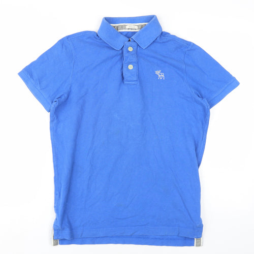 Abercrombie & Fitch Mens Blue Cotton Polo Size S Collared Button