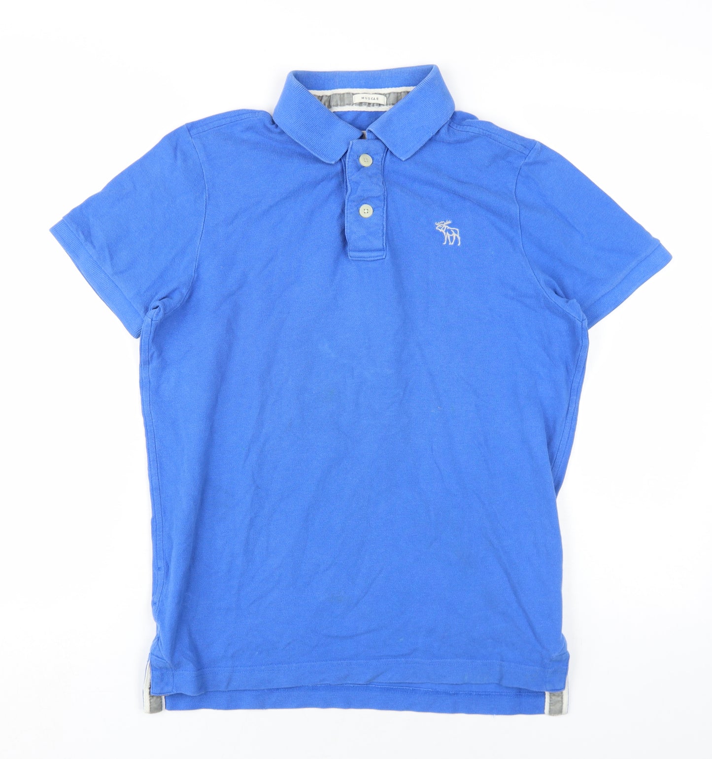 Abercrombie & Fitch Mens Blue Cotton Polo Size S Collared Button