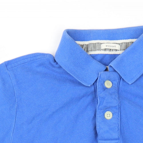 Abercrombie & Fitch Mens Blue Cotton Polo Size S Collared Button