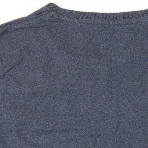 Superdry Mens Blue Cotton T-Shirt Size 2XL Round Neck