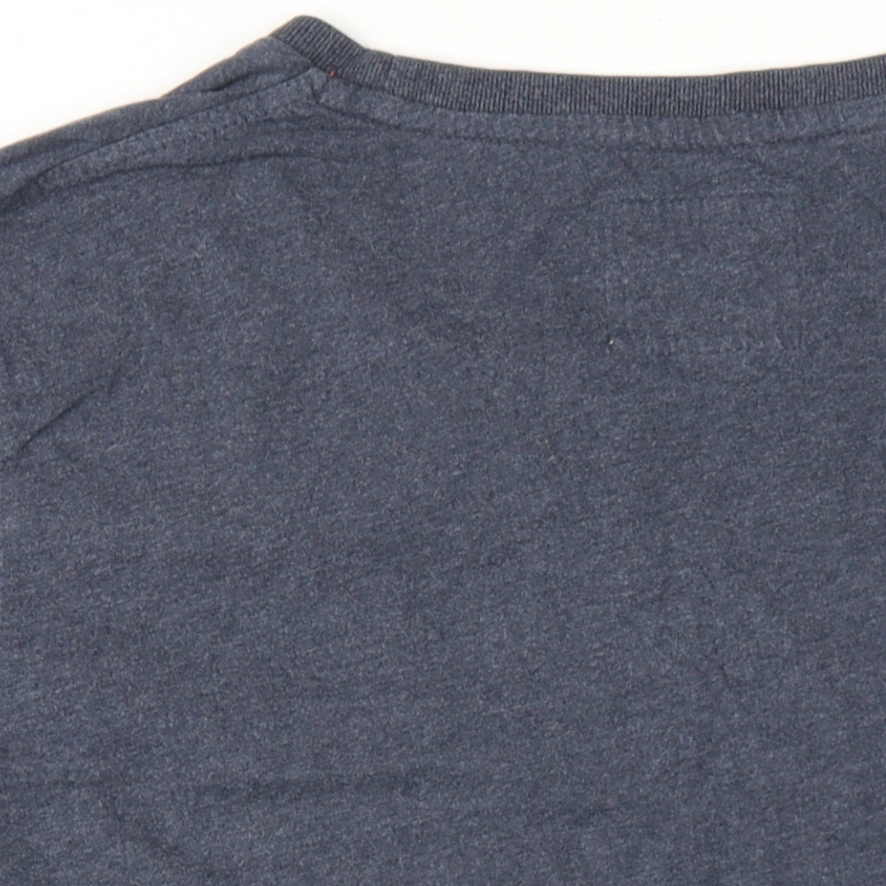 Superdry Mens Blue Cotton T-Shirt Size 2XL Round Neck