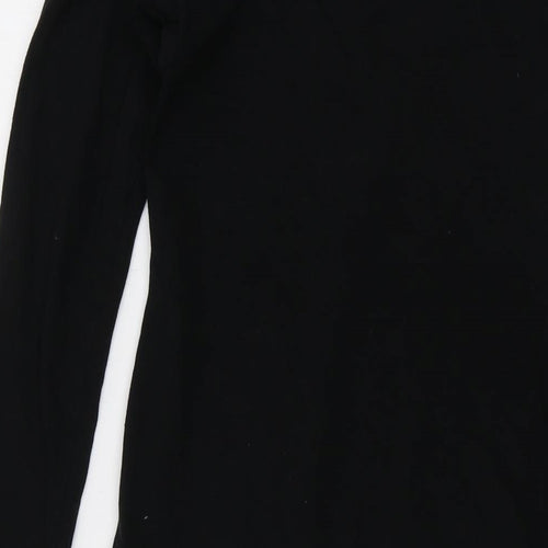 Motel Womens Black Cotton Mini Size S V-Neck Pullover
