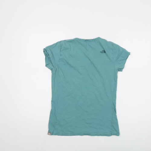 The North Face Womens Green Cotton Basic T-Shirt Size M V-Neck