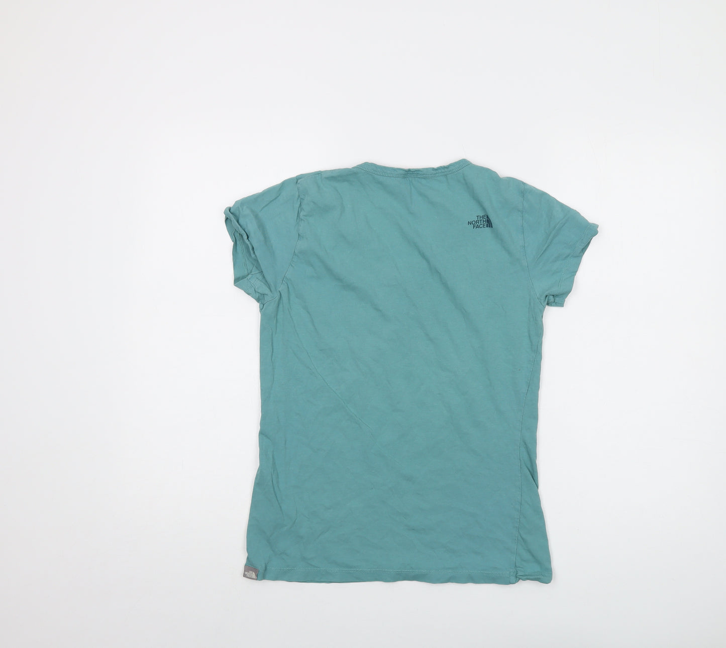 The North Face Womens Green Cotton Basic T-Shirt Size M V-Neck