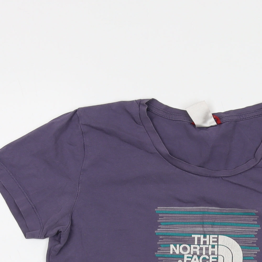 The North Face Womens Purple Cotton Basic T-Shirt Size M Crew Neck