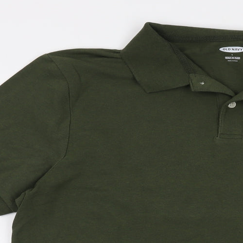 Old Navy Mens Green Cotton Polo Size L Collared Button