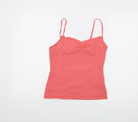 Boden Womens Pink Cotton Basic Tank Size 10 Square Neck