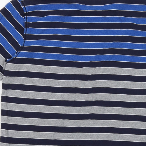 Fat Face Mens Black Striped Cotton T-Shirt Size S Crew Neck