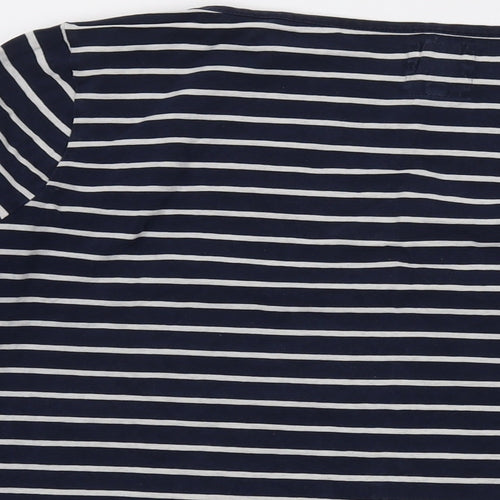 Fat Face Womens Blue Striped Cotton Basic T-Shirt Size 18 Round Neck