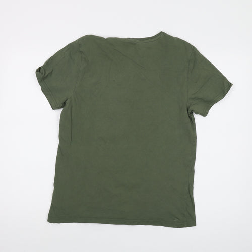 Star Wars Mens Green Cotton T-Shirt Size S Crew Neck - Yoda