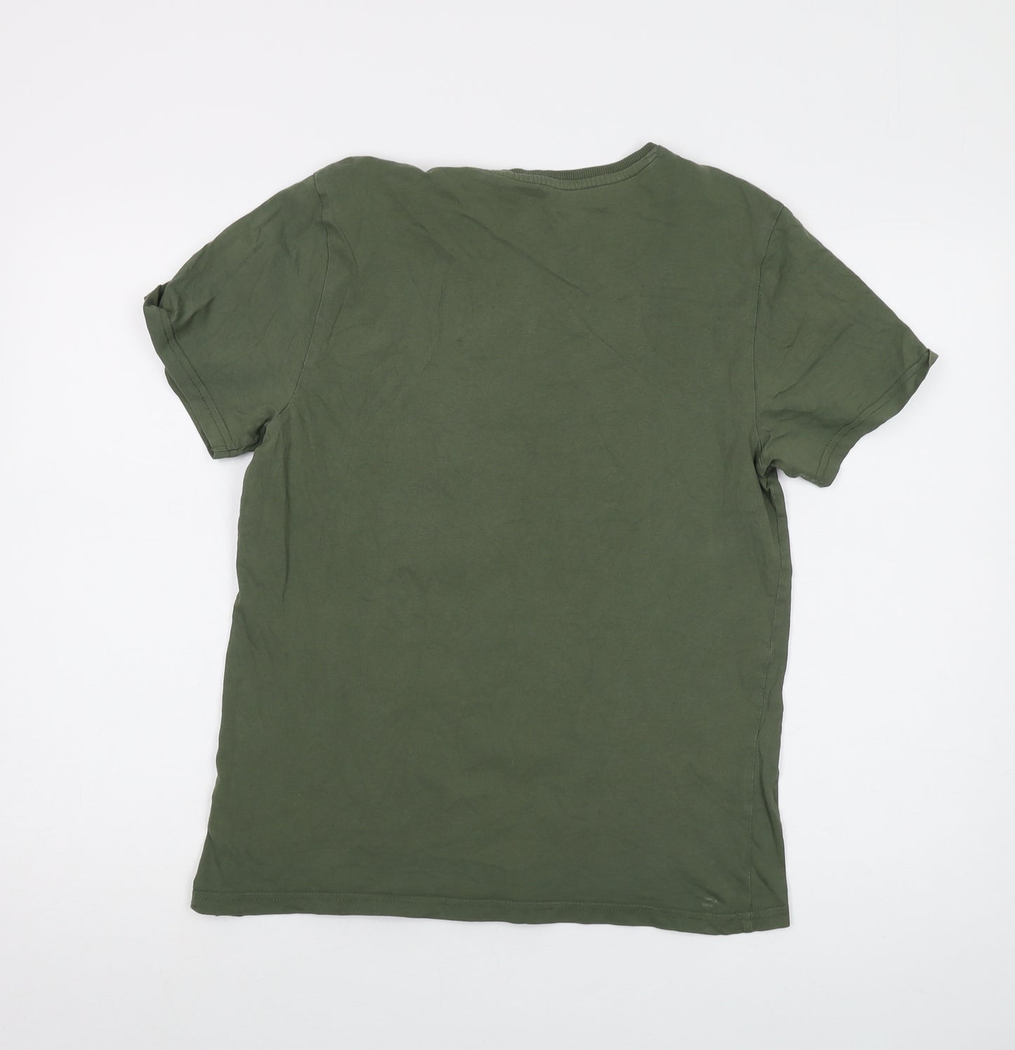 Star Wars Mens Green Cotton T-Shirt Size S Crew Neck - Yoda