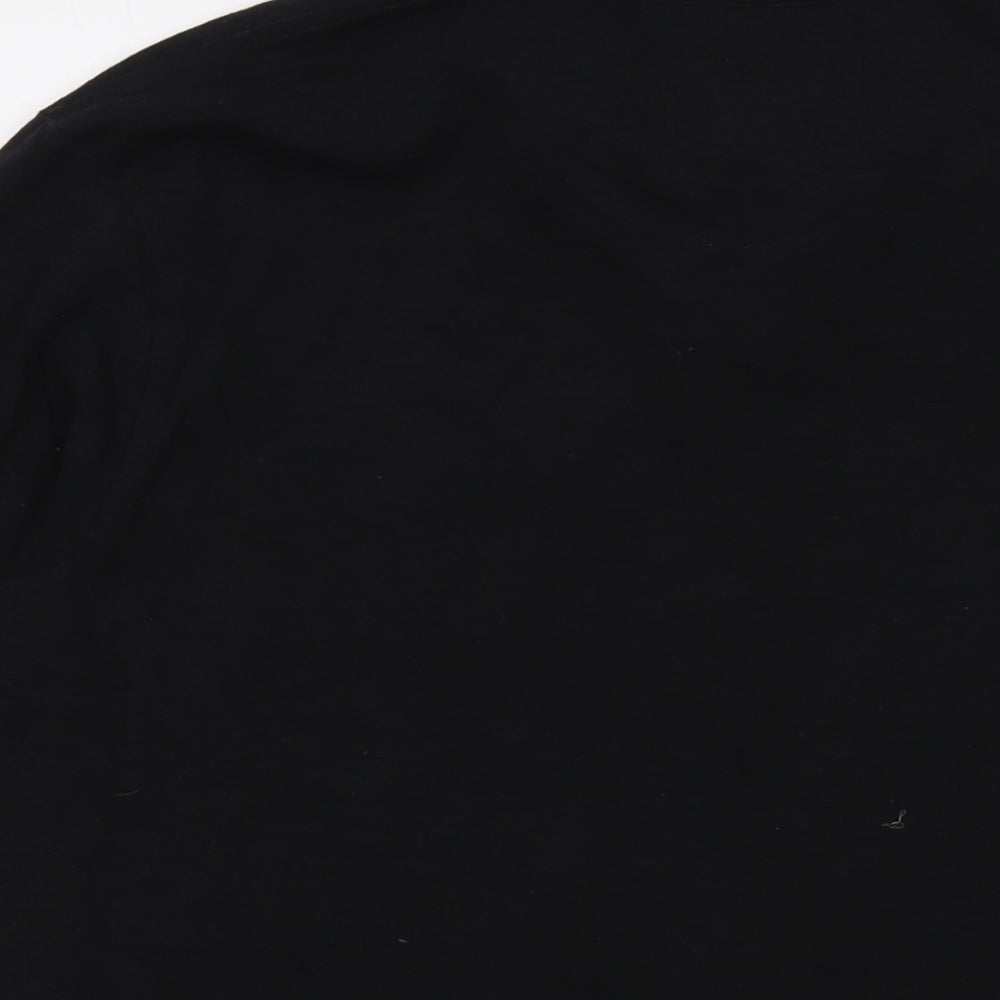 DKNY Mens Black Cotton Polo Size L Collared Pullover