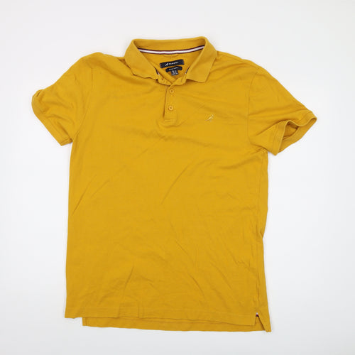 Kangol Mens Yellow Cotton Polo Size XL Collared Button