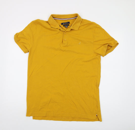 Kangol Mens Yellow Cotton Polo Size XL Collared Button