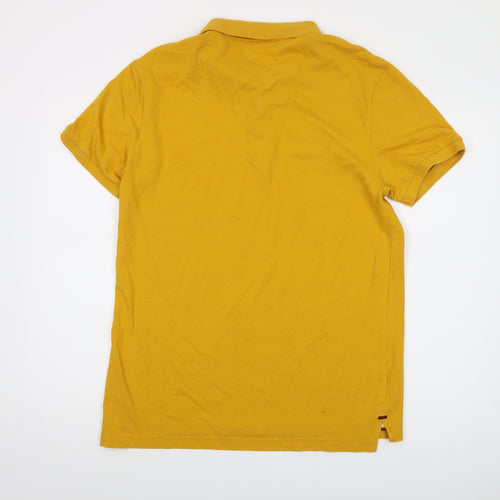 Kangol Mens Yellow Cotton Polo Size XL Collared Button