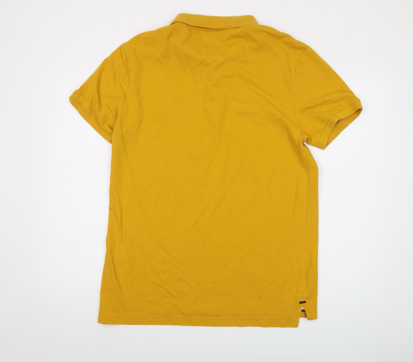 Kangol Mens Yellow Cotton Polo Size XL Collared Button