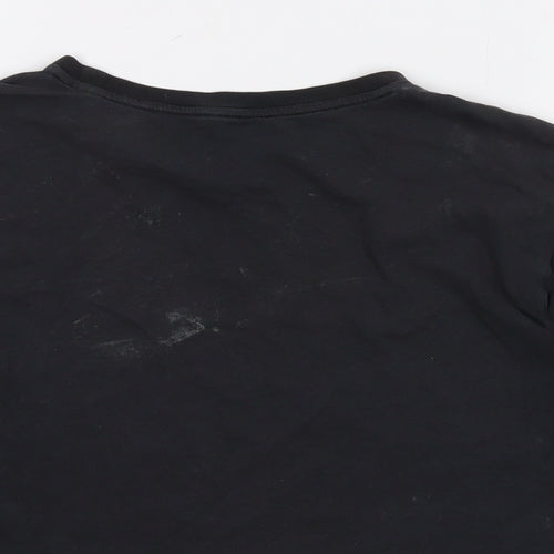 adidas Womens Grey Cotton Cropped T-Shirt Size S Crew Neck