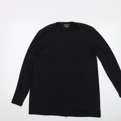 Hobbs Mens Black Silk T-Shirt Size M Round Neck