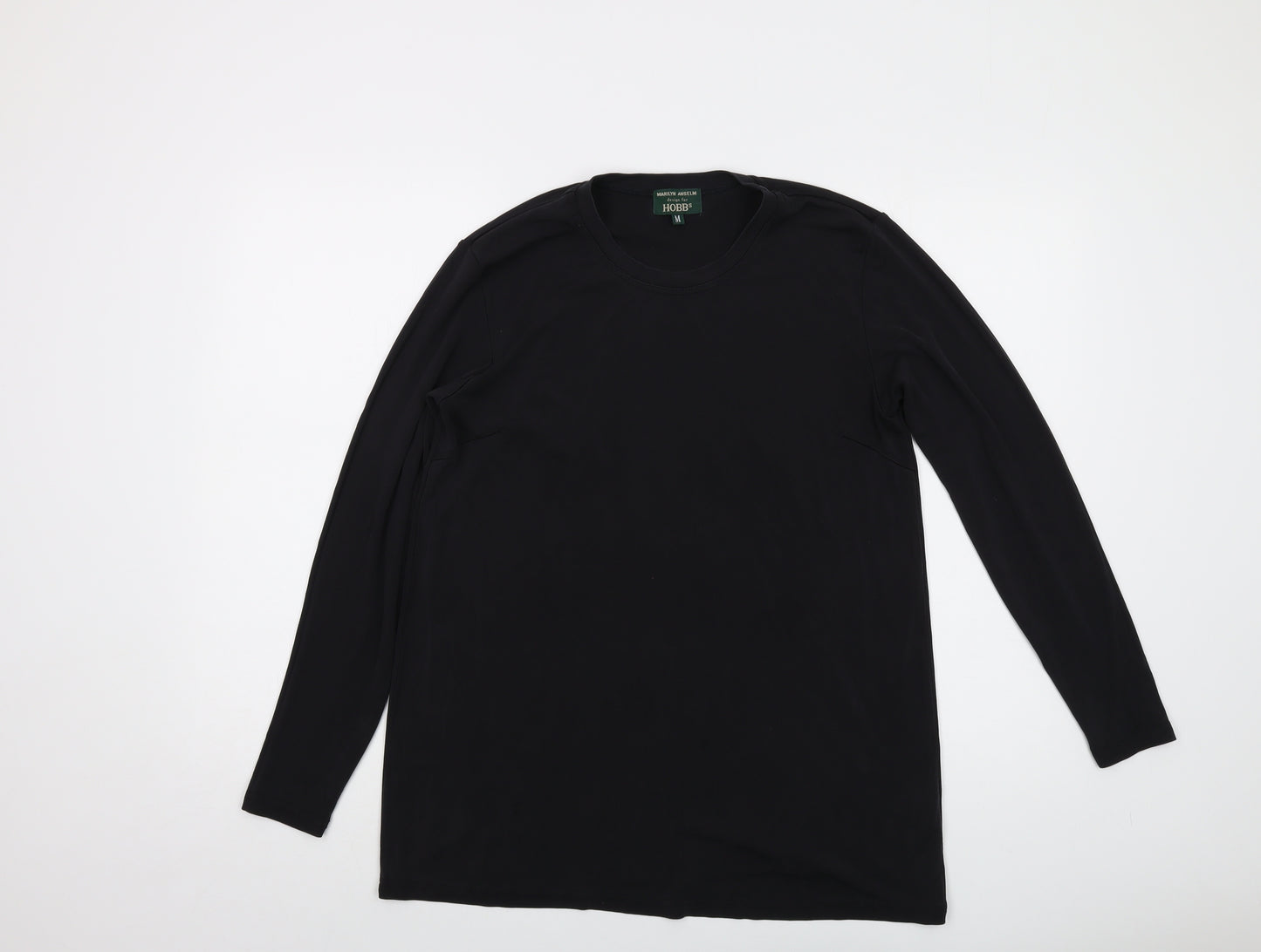 Hobbs Mens Black Silk T-Shirt Size M Round Neck